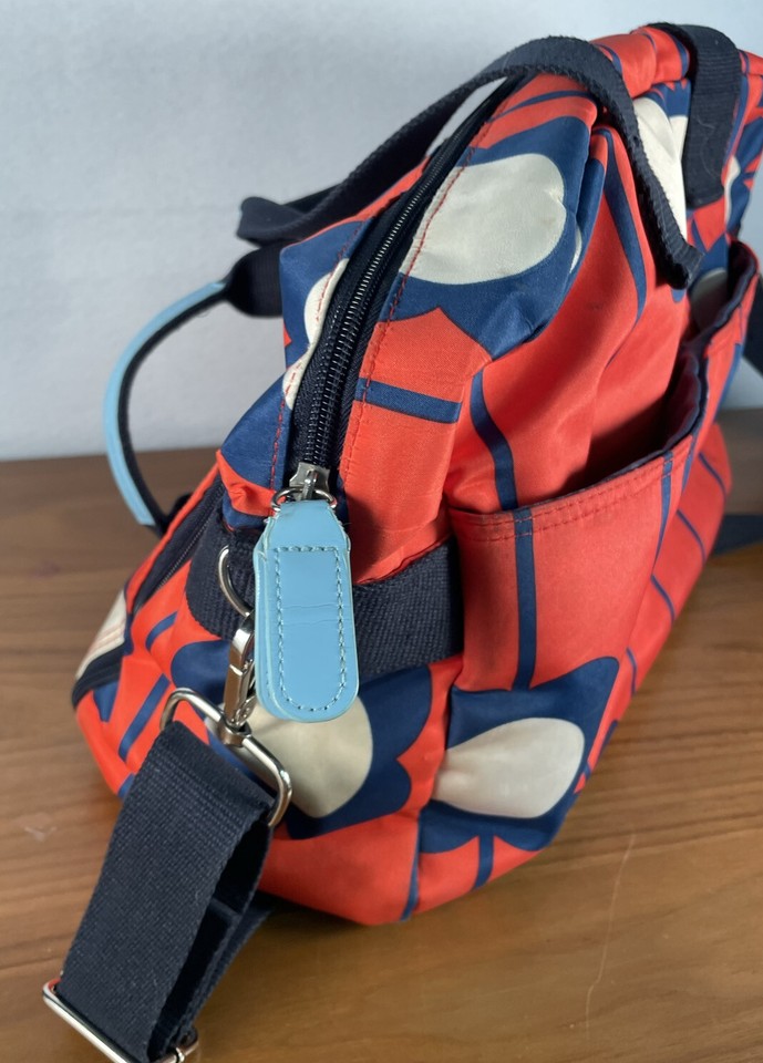 Orla Kiely Target Red Blue White Diaper Bag Satchel Tote medium size