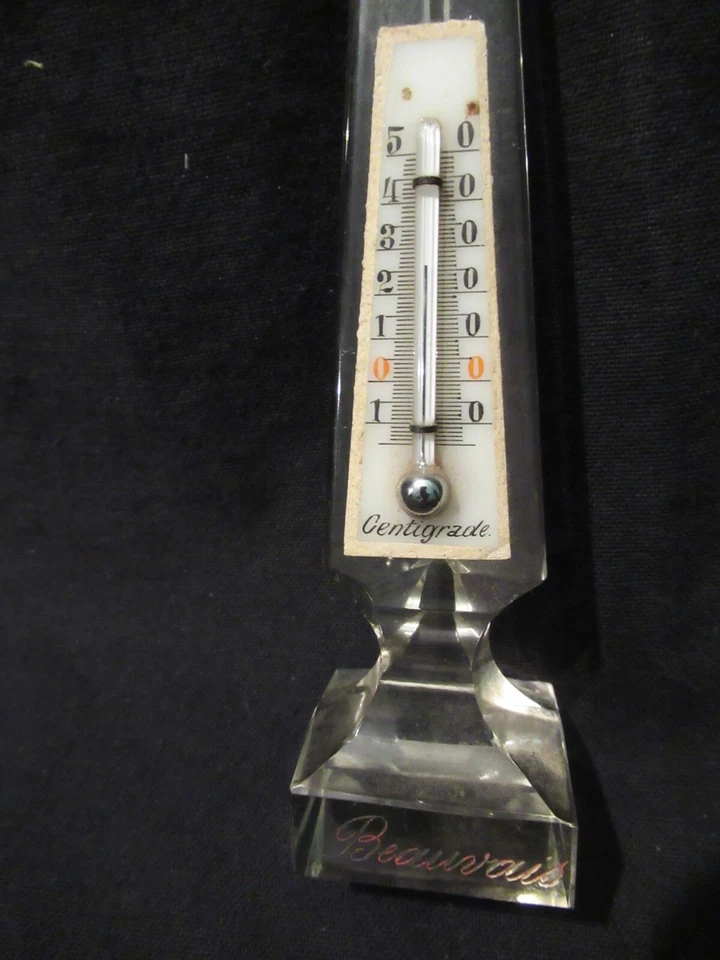 ANCIEN RARE 1900 OBELISQUE VERRE ou CRISTAL 135 mm  THERMOMETRE THERMOMETER - Photo 2/4