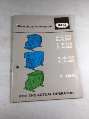 HATZ Diesel 4L30S, 4L30Z, 4L40S, 4L40Z, 4L40C,4L30C Operation/Instruction Manual