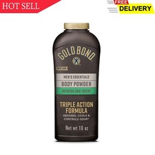 Gold Bond Men's Essentials Talc-Free Body Powder, 10 oz., Refresh 360 Scent, ...