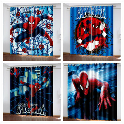 Kinder Jungen Spiderman Dicke Blackout Vorhänge Thermischer Ring Top Eyelet QF