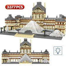 City Mini Paris Louvre Building Blocks Famous Architecture Museum Diamond Bricks