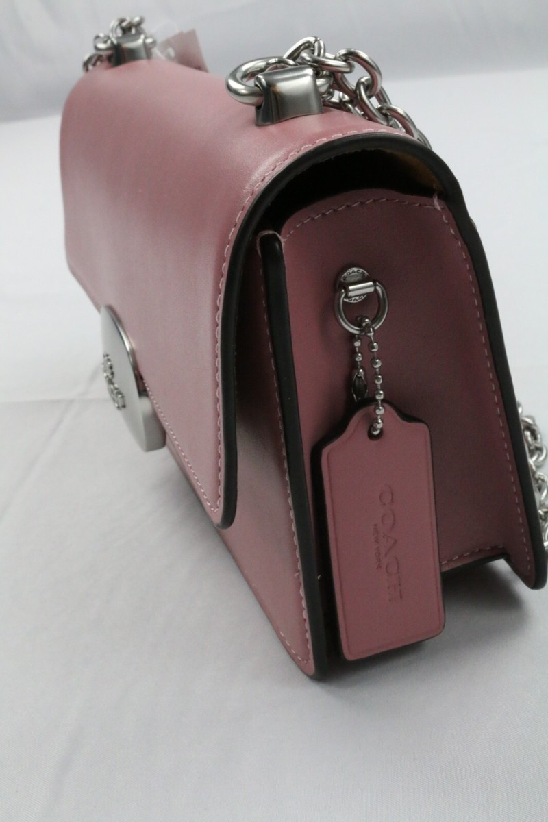 Coach Smooth Leather Eliza Flap Crossbody In True Pink