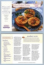Mixed Seafood Tartlets #112 - Snacks - Grandma's Kitchen Recipe Card