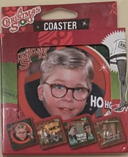 A Christmas Story 4-Pack Photo Coaster Set by ICUP Brand New Triple Dog Dare Ya!
