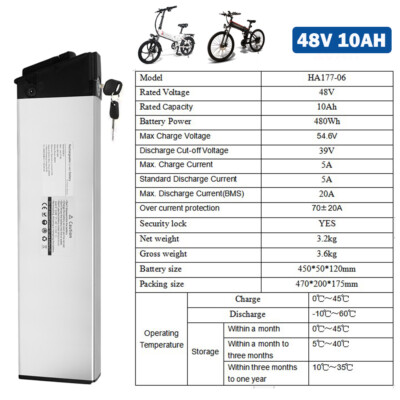 48V 10Ah SilverFish Ebike Battery 48V Lithium Battery 500W