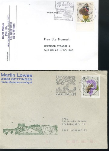 103857) Bund Nr. 1203-1204 Insekten, Admiral, Biene, je EF aus dem Bedarf