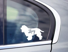 Cocker Spaniel Sticker Vinyl Car Decal Custom Text Silhouette