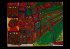 AK KUNST-POSTKARTE 1999 HUNDERTWASSER VERMISSTE & GESTOHLENE GEMÄLDE ds40
