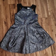 Girls children place Is black and silver sparkle Christmas Holiday dress Size 4