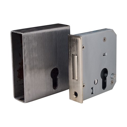 Weld In Gate Lock Double Throw Dead Lock To Suit Box Section Cylinder + 3 Keys - Picture 3 of 13