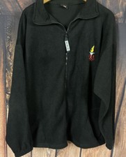 VINTAGE OLYMPIC GAMES USA BLACK FLEECE LONG SLEEVE FULL ZIP SIZE XL MADE IN USA
