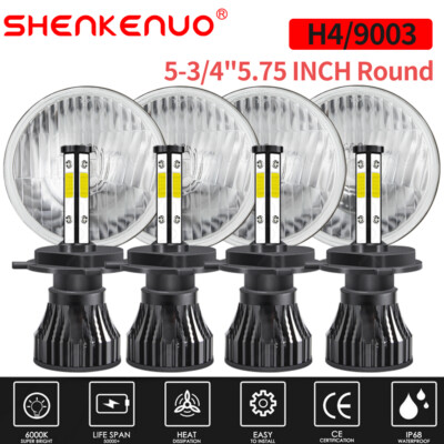 4PCS 5.75'' Round LED Headlights Hi/Lo for Mercury Cougar 1967-76 Monterey Comet