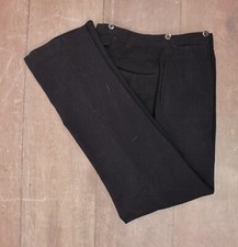 Men's VTG Early 1900s Buckleback Navy Blue Pants Sz 34x32.5 Edwardian Wool