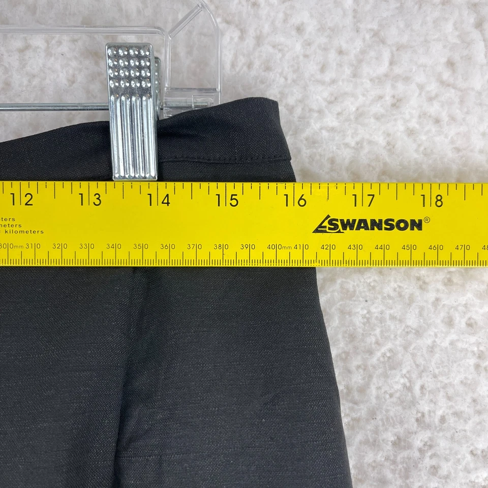 Falda Dressbarn Línea A Mujer Talla 14 Negra Floral Bordada Lino Festoneado Foto 4 de 4