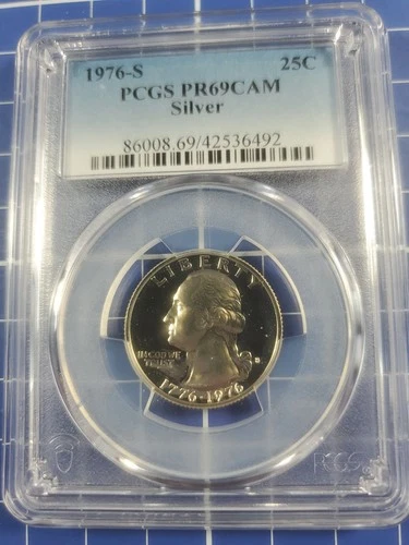 1976-S 25C Washington Proof Silver Quarter PCGS PR69CAM New Holder