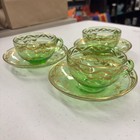 Vintage Rare Moser Uranium Tea Cups With Saucers (3) — photo 2
