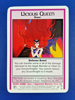 Vicious Queen #20 - Past and Future, Sailor Moon CCG card (2001 Dart) & TCG