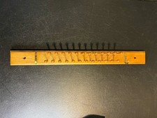 Vintage Oak Wood Peg Tie Rack Belt Scarves Baskets Necklace Accessory Organizer