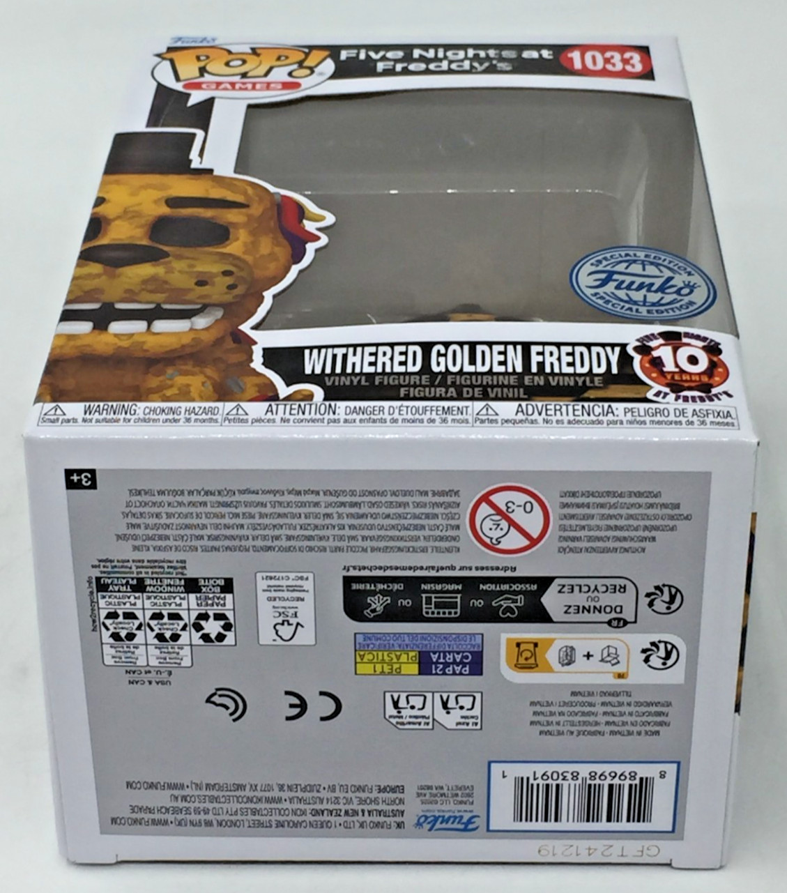 Funko POP! FNAF Withered Golden Freddy #1033 Funko Special Edition W/Protector