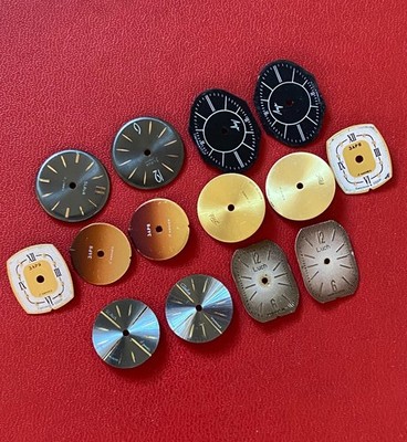 Lot of 14 Dials Vintage Paired Color Watch Faces Altered Art Creative Project