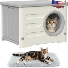 Heavy Duty Weatherproof Cat House Outdoor Shelter Easy Assembly Pet Retreat New