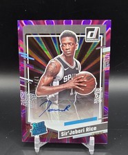 2023-24 Donruss Sir'Jabari Rice Rated Rookie Purple Auto #289 RC Spurs