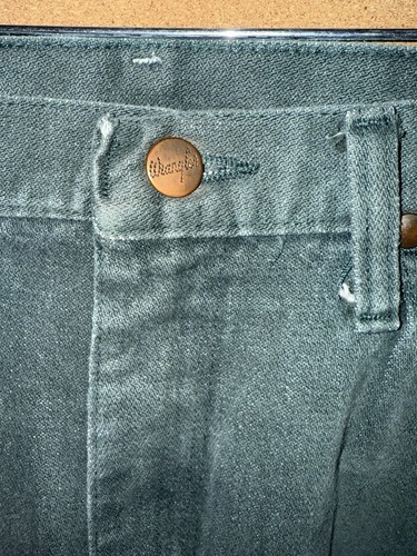 vintage 80’s 33x32 Fade Green wrangler cowboy cut jeans, Whiskered USA 13MWZ - Picture 3 of 14