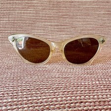 Vintage Midcentury CAT EYE Translucent Yellow Sunglasses 1950s-1960s