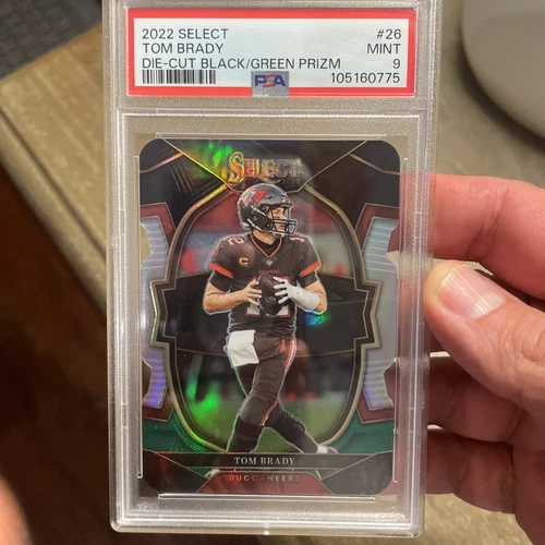 2023 Select Tom Brady Die-cut Black/Green Prizm PSA 9🔥📈HOF🔥GOAT