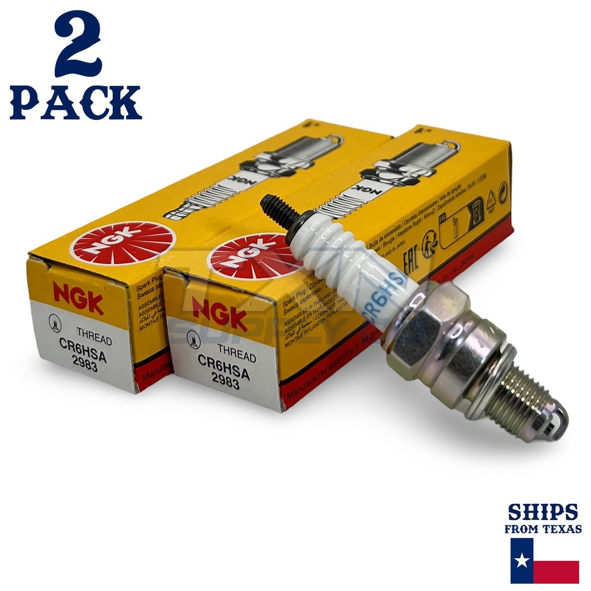 NGK 2983 Spark Plugs CR6HSA Spark Plug - 2 Pack Yamaha TTR 90 E