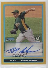 2009 Bowman Chrome Prospects Gold Refractor 7/50 Brett Anderson #BCP105 Auto s3g