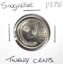 @@@  A SUPERB SINGAPORE 1978 SWORDFISH TWENTY CENTS @@@