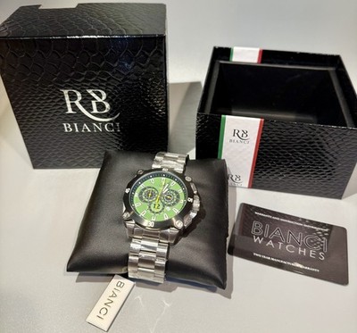 Roberto Bianci Men's Enzo Green Dial Watch - RB71012 Chronograph Swiss movement 