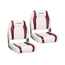 VIVOHOME Folding Low Back Boat Seats, 2 Pack Waterproof Boat Captain Chairs ...
