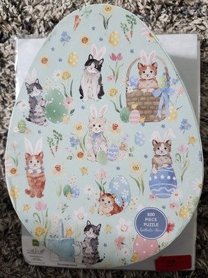Easter Cats Puzzle Heather Lee Chan Egg-Citing Feline Fun 500 Piece New Sealed