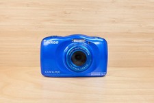 Nikon Coolpix S33 13.2MP Waterproof Digital Camera Blue Tested