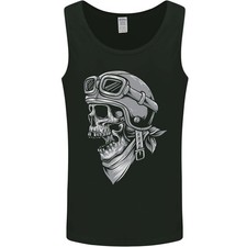 Biker Outlaw Skull Motorbike Motorcycle Mens Vest Tank Top