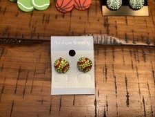 Softball Post earrings/ handmade/silver plated/
