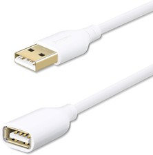 USB 2.0 Extension Cable, 6ft, White