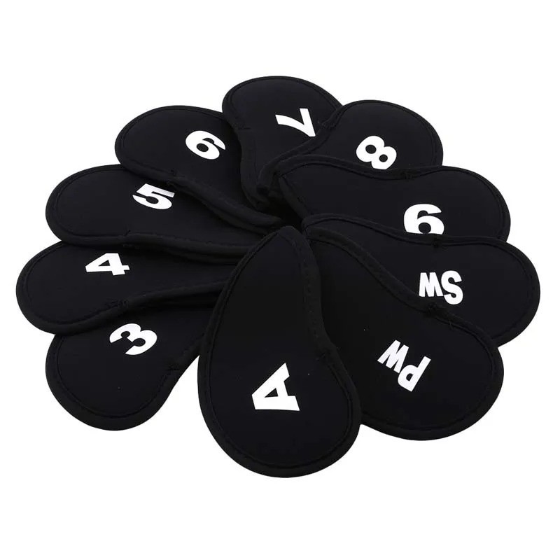 10 Pcs Neoprene Golf Iron Head Covers Club Headcovers Protect Set
