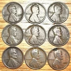 9 Lincoln Cents Older Wheats Unique Dates/Mints 1910 12 15 16 17 19D 19S 20 23