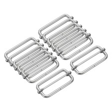 12Pack Slide Buckle 2" Tri-Glide Slides Adjuster Strap Slider, Silver
