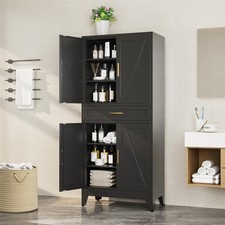 71'' Metal Farmhouse Storage Cabinet,Steel File Cabinet with 4 Doors for Kitchen