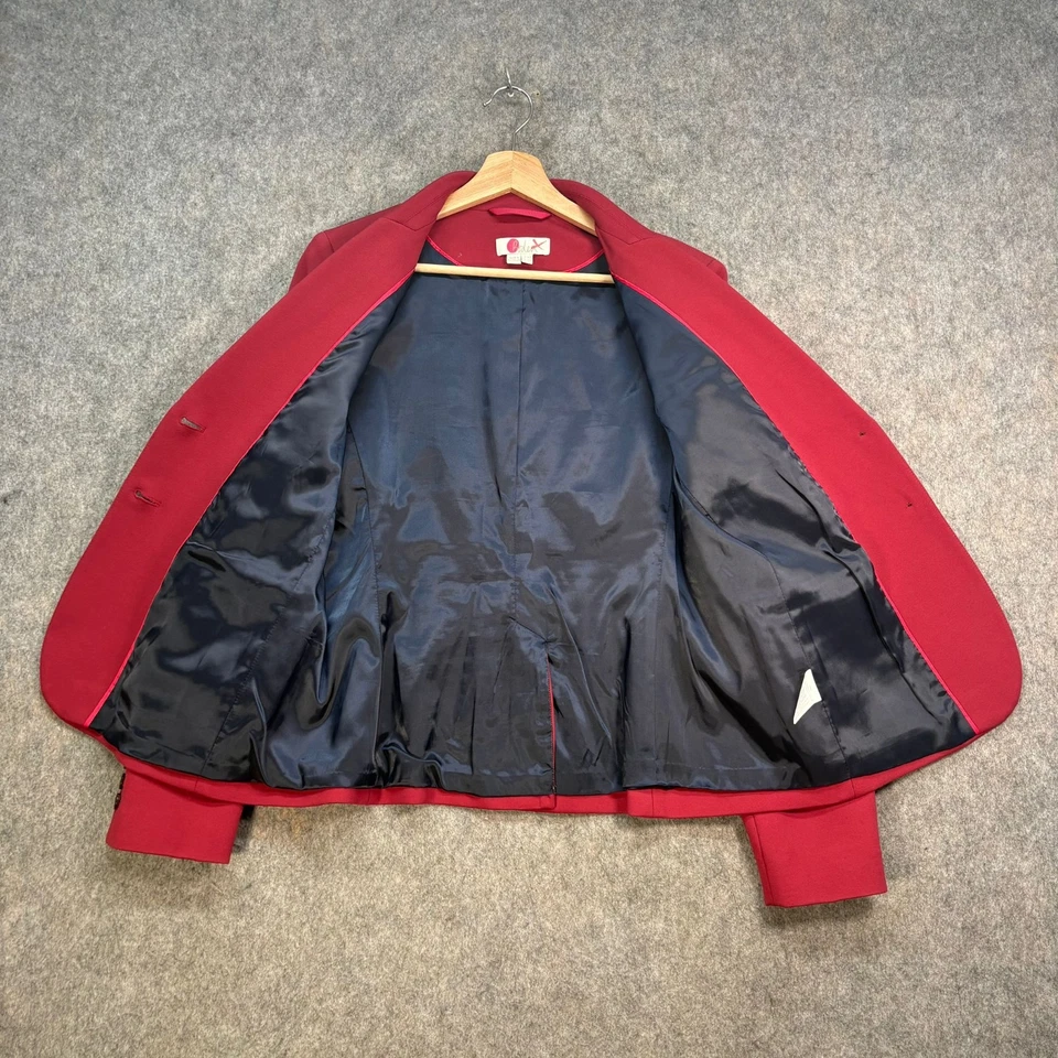 Boden Blazer женщин Великобритании 16R красный эластичной с подкладкой Moon британский твид 2 кнопки LDN - Изображение 4 из 4