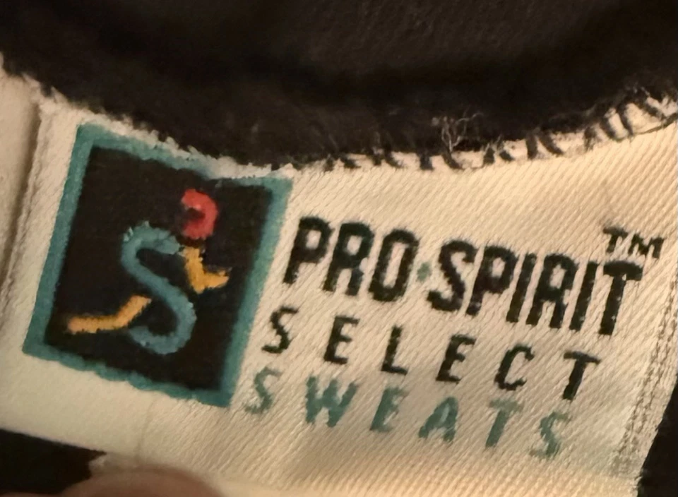 VTG 90s Hoodie Sweatshirt Blank Pro Spirit Sz 2XL Full Zip Black Made in USA - Image 4 of 4