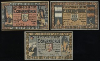 (F5731) 3x Notgeld Eckernförde 1921