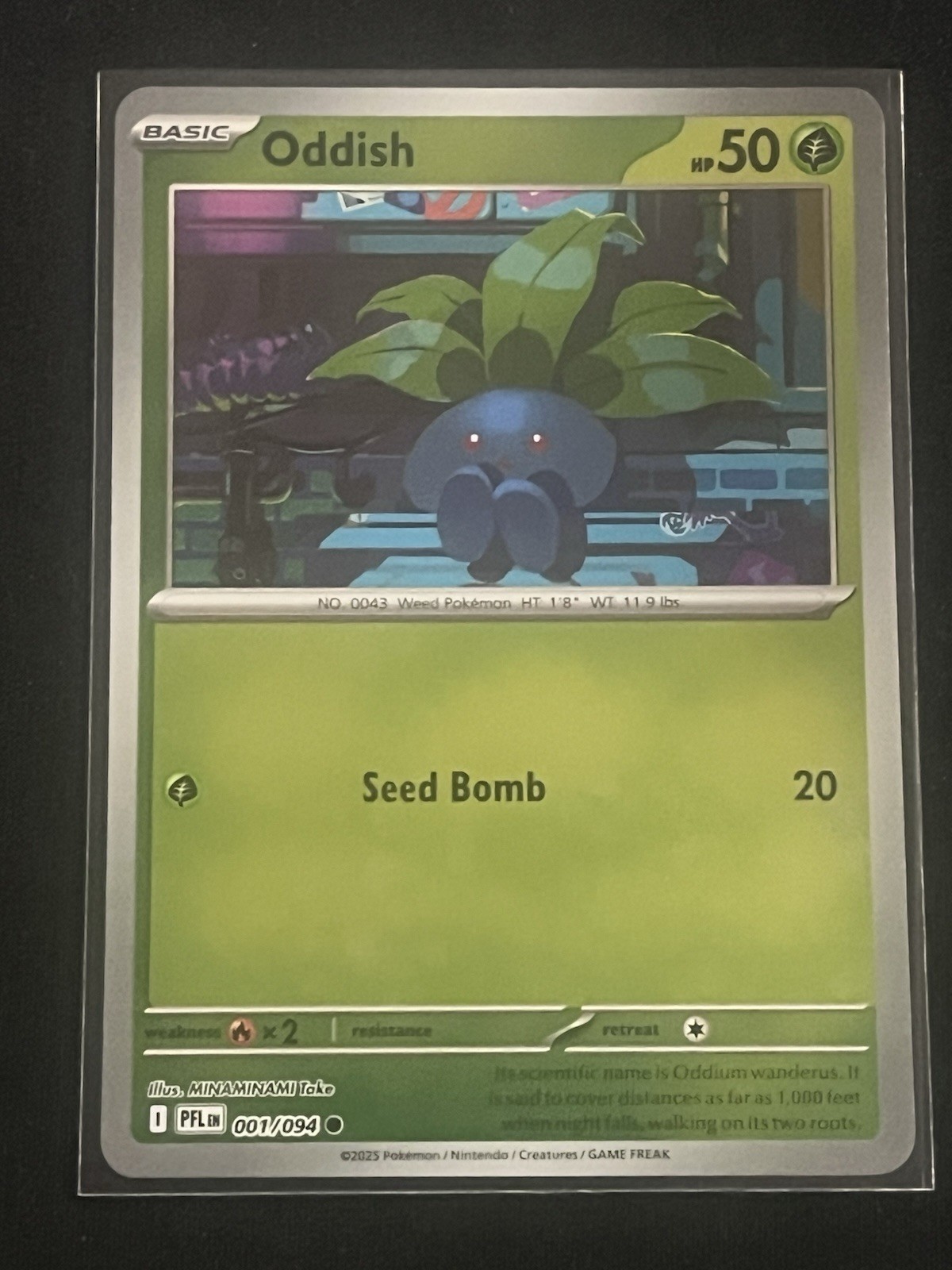 Pokemon Reverse Holo Oddish Common ME02: Phantasmal Flames 001/094 NM
