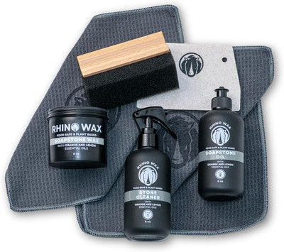 Complete Soapstone Care Kit: Wax, Oil, Cleaner & Essential Tools
