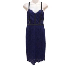 Express Lace Slip Dress Womens 2 Blue Vampy Sexy Dark Romantic Coquette Cocktail